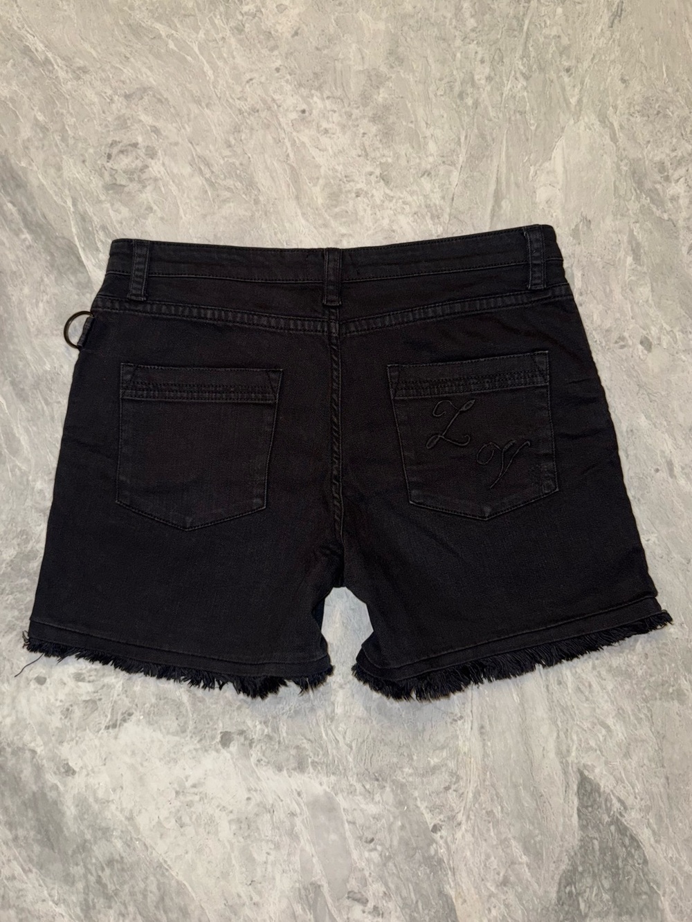 Zadig & Voltaire Vintage Black Denim Frayed Shorts